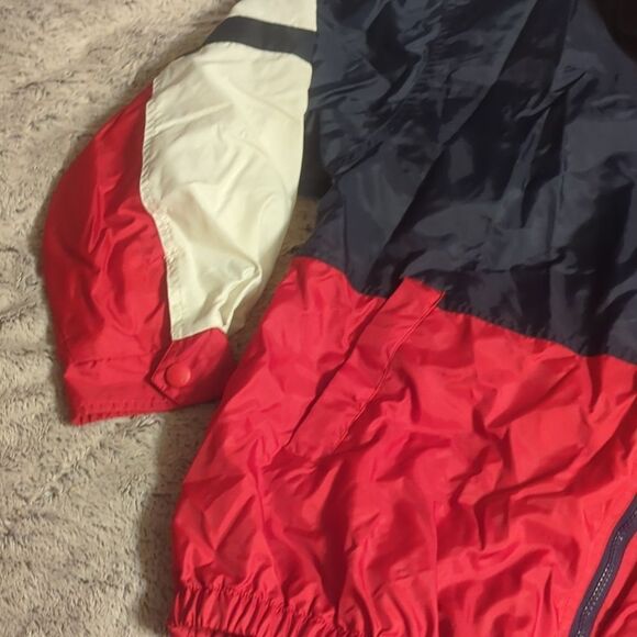 LA Loving Windbreaker Water-Resistant Raincoat with Hide Away Hood Collar - Picture 3 of 7